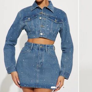 Fashion Nova Blue Denim Mini Skirt